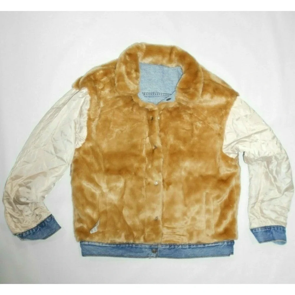 Levi's‎ women's Reversible Faux Fur & Denim Trucker Jacket size XS retail $168